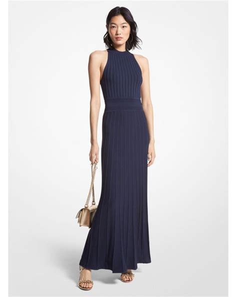 michael michael kors reef twist-front halter knit maxi dress|michael kors halter dress.